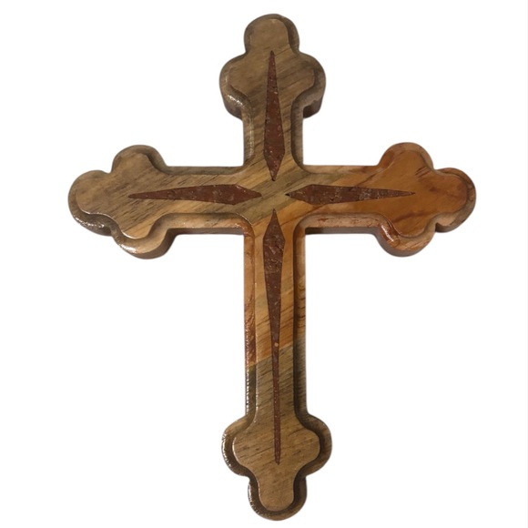 Other - Wooden Inlay Cross Wall Hanging